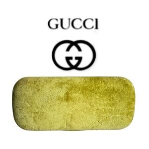 Gucci Hard Clamshell Case ONLY Eyeglasses Sunglasses Yellow Chartreuse Velvet